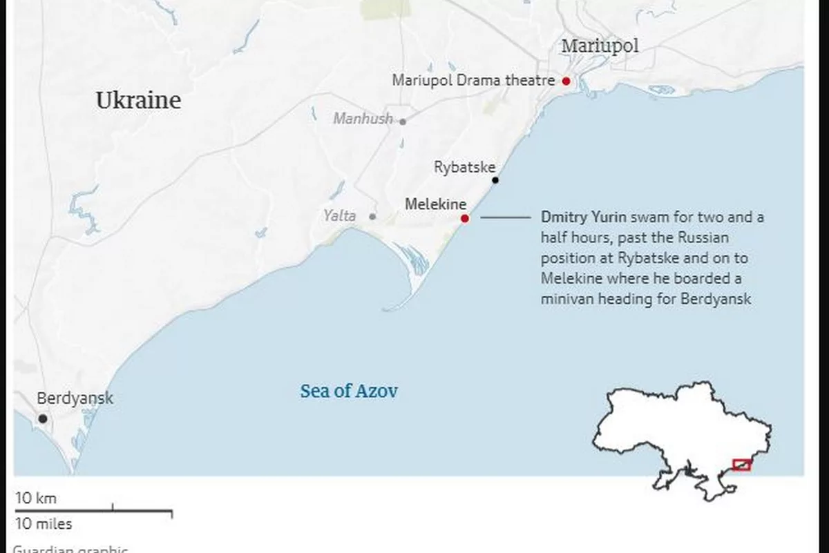 Українець проплив 4 км крижаним морем, аби вибратися із Маріуполя