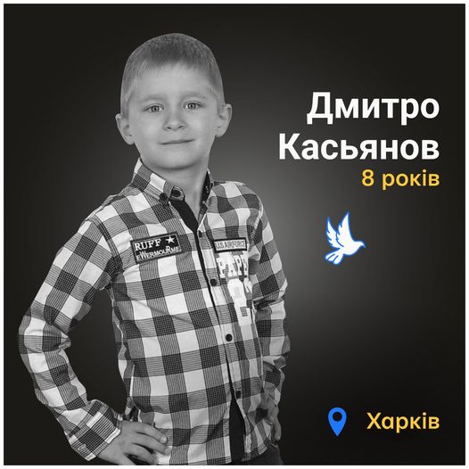 Меморіал: вбиті росією. Дмитро Касьянов, 8 років, Харків, березень