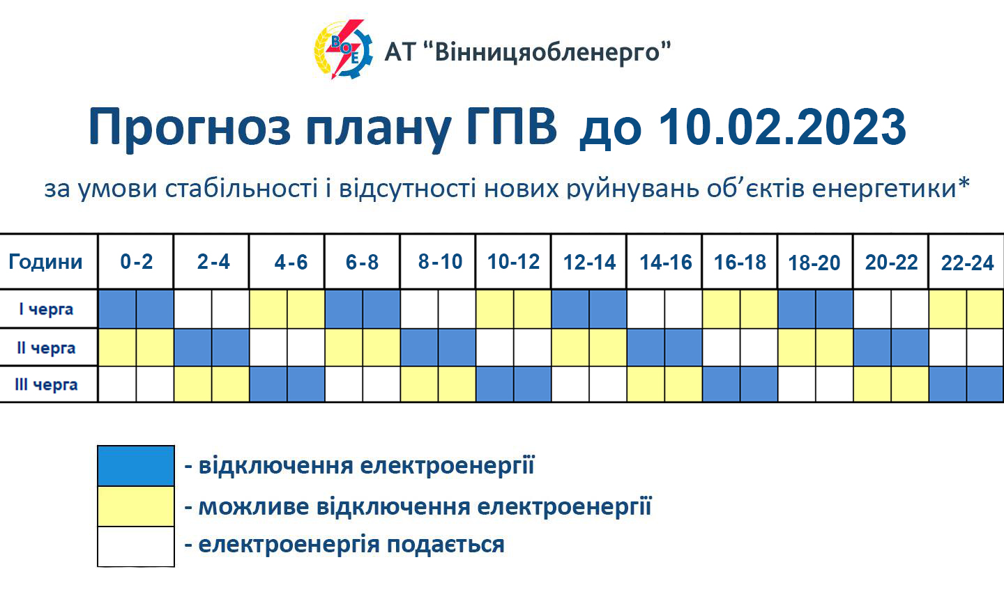 З 1 лютого у деяких областях України запроваджують нові графіки відключень світла - список