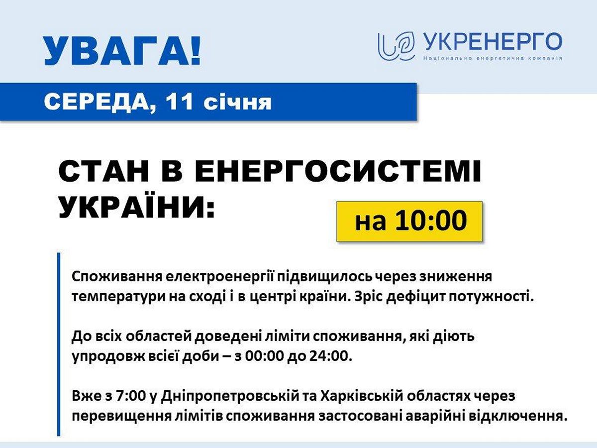 На Дніпропетровщині і Харківщині критично перевищені ліміти, у прифронтових регіонах світла немає через обстріли