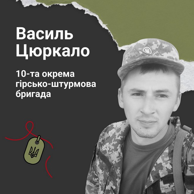 Меморіал: вбиті росією. Захисник Василь Цюркало, 25 років, Донеччина, грудень