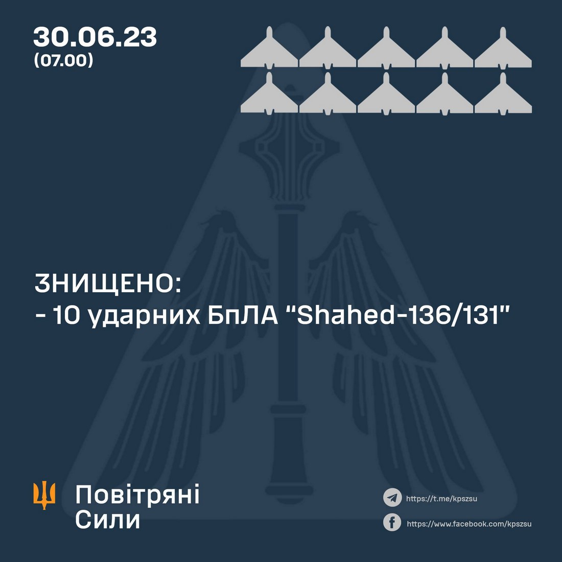 Нічна атака дронами 30 червня: що відомо