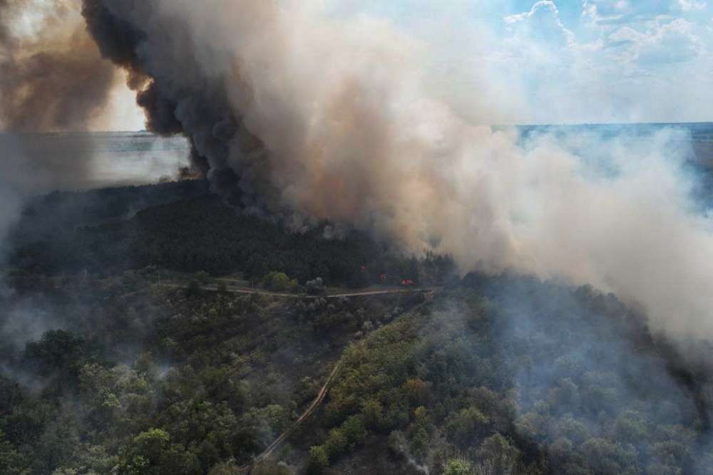 В Україні оголошено надзвичайний рівень пожежної небезпеки на Миколаївщині горить Андріївській ліс 2