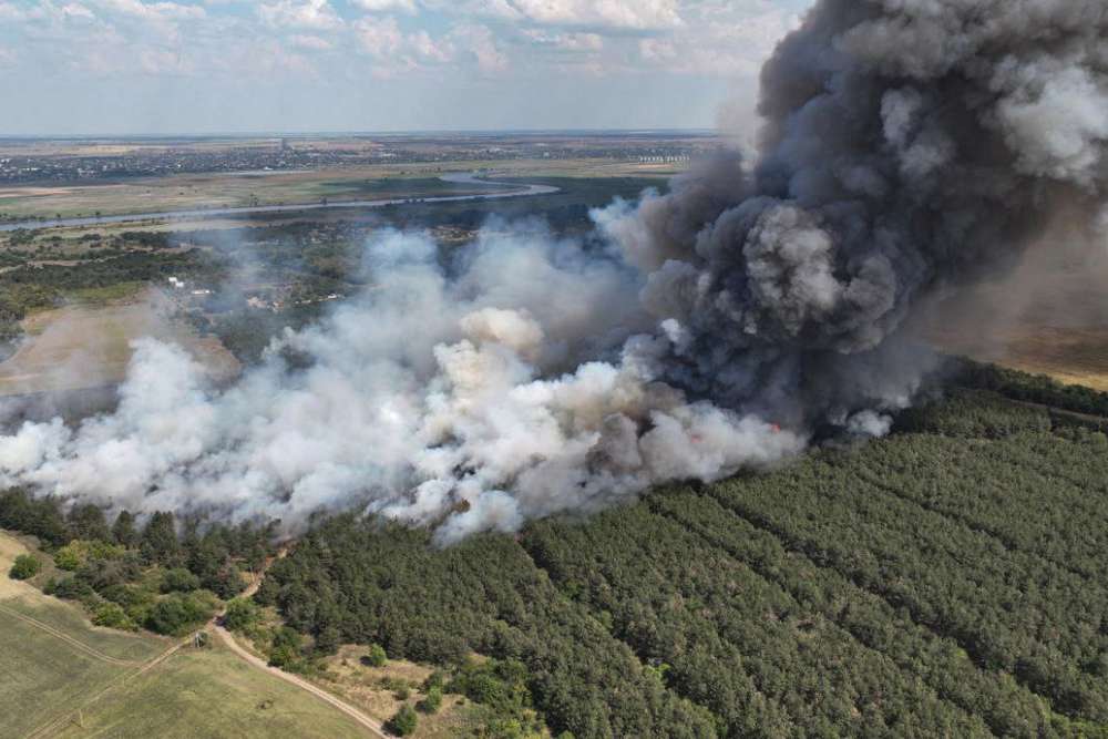 В Україні оголошено надзвичайний рівень пожежної небезпеки на Миколаївщині горить Андріївській ліс 4