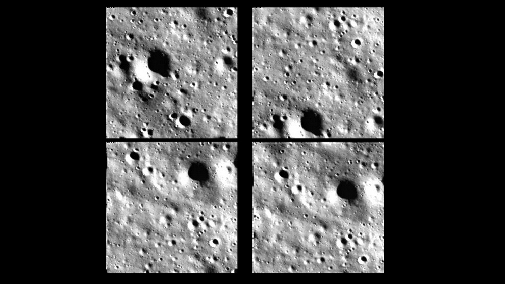 серія з чотирьох фото в момент приближення до Місяця