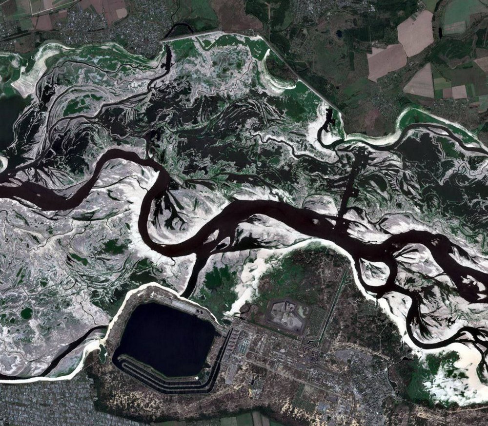 Супутникові знімки як зараз виглядає колишнє Каховське водосховище 3