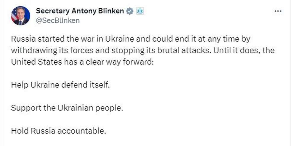 США мають чіткий план допомоги Україні – Блінкен