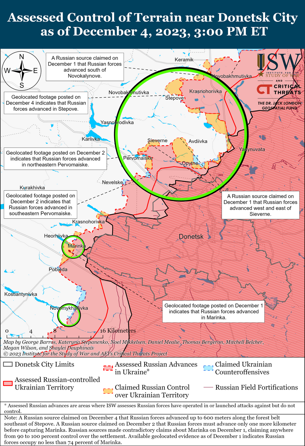 Ситуація біля Авдіївки. Карта боїв ISW