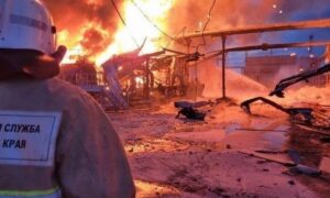 Безпілотники атакували порт «Кавказ» у Краснодарському краї – виникла пожежа