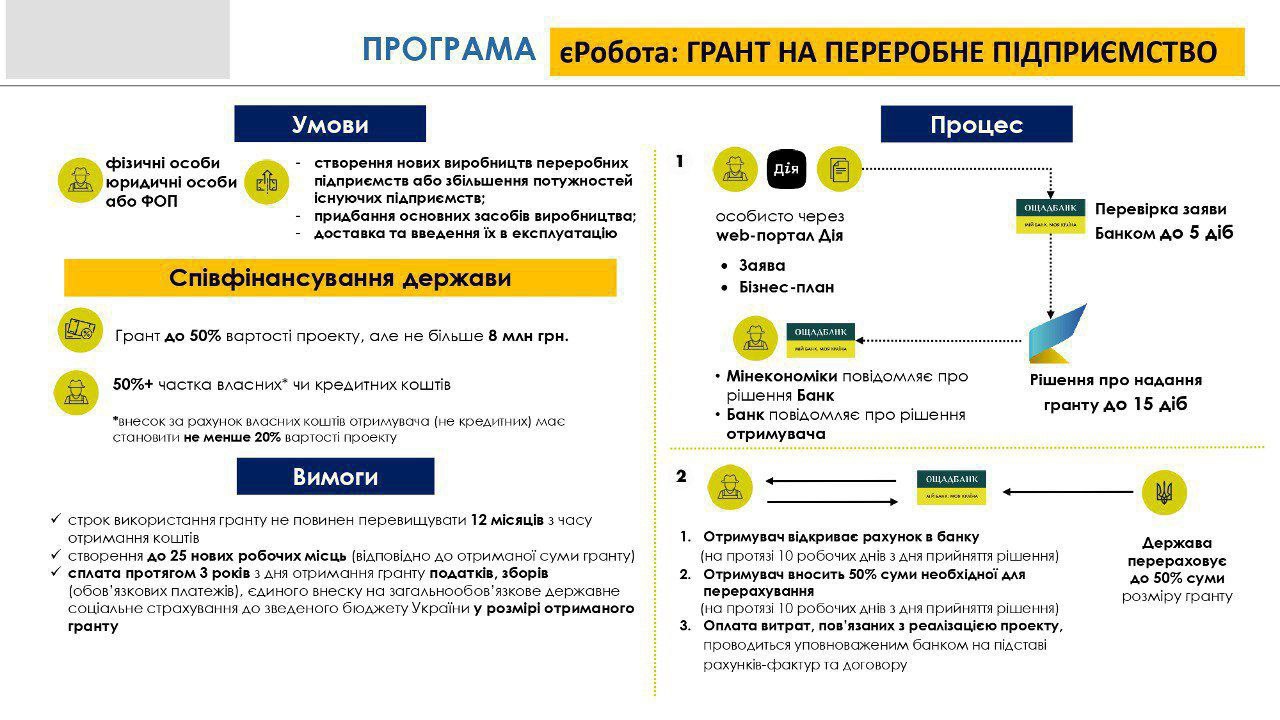 Гранти через «єРобота»: 6 видів допомоги