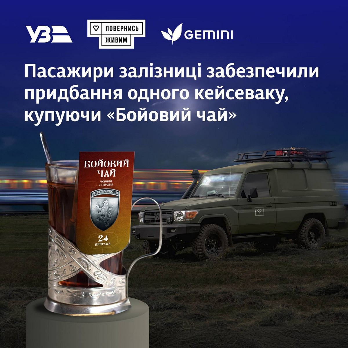 Стало відомо, скільки задонатили пасажири УЗ, купуючи «Бойовий чай», і куди підуть гроші