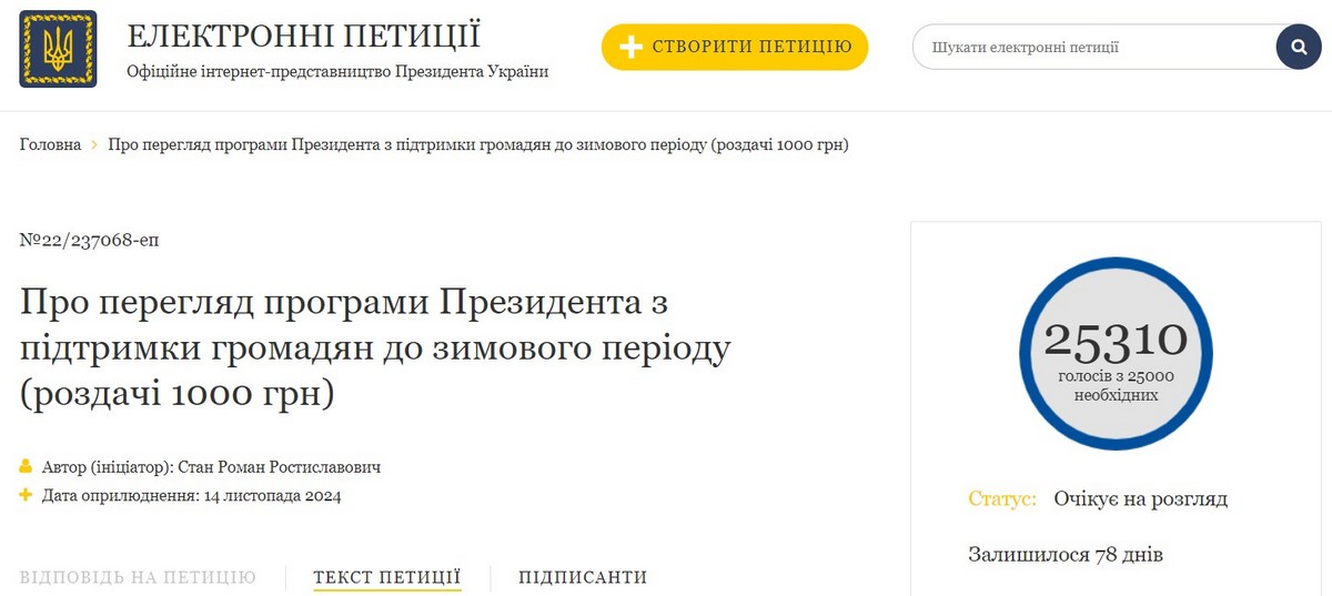 Скасування «тисячі Зеленського»: петиція на сайті Президента набрала голоси