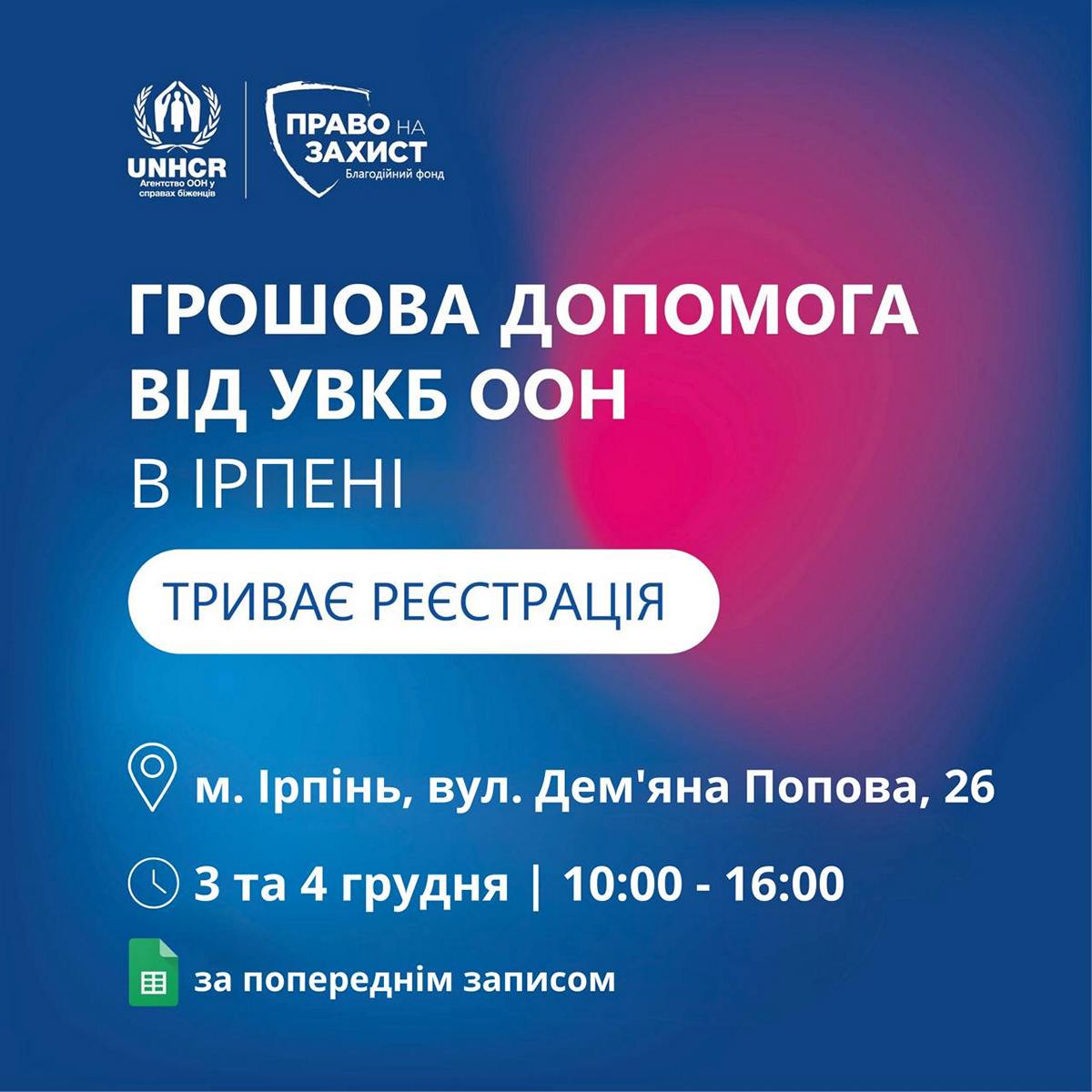 Грошова допомога від ООН у місті Ірпінь – форму для запису буде відкрито завтра