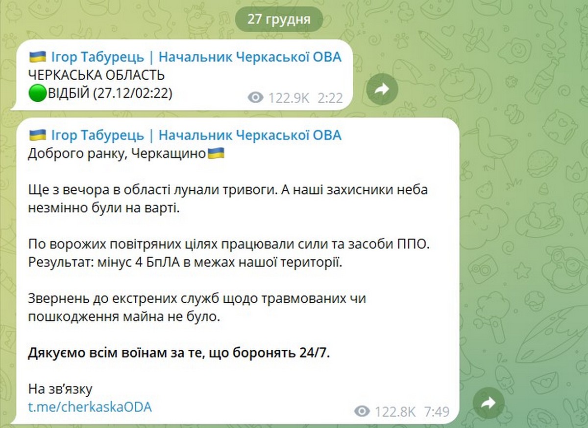 Повітряна атака в ніч на 27 грудня: летіли ракети і БпЛА – все, що відомо