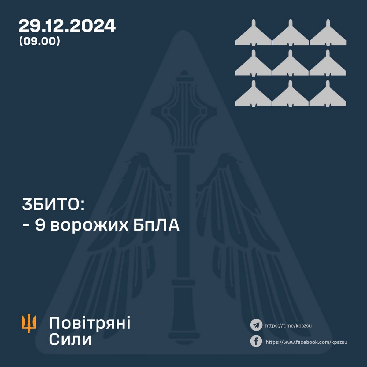 Нічна повітряна атака 29 грудня: виникли пожежі, є поранений – все, що відомо