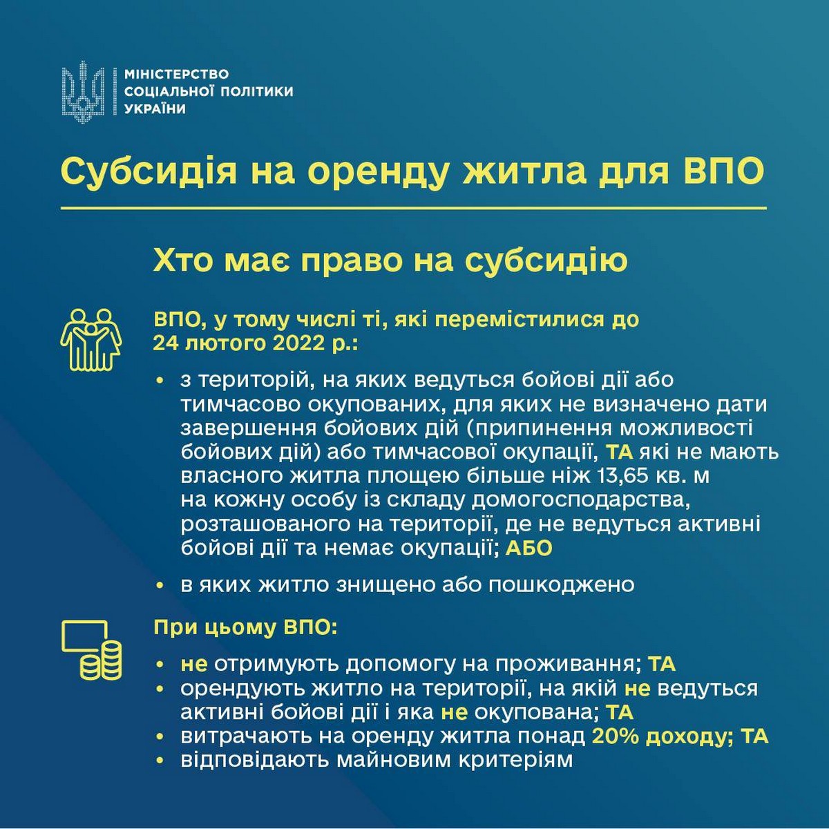 Субсидія на оренду житла для ВПО: відповіді на важливі питання